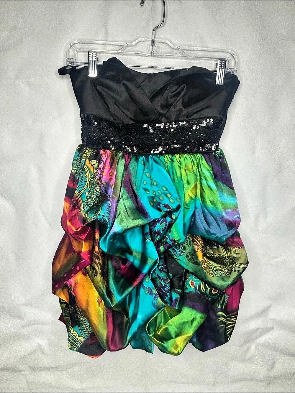 Xtraordinary Abstract Mini Dress in Black & Multicolor Size 3 Like New